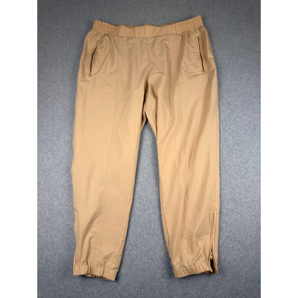 Old Navy Active StretchTech Joggers XL Tan Khaki Zipped Ankle Pintuck Pants
